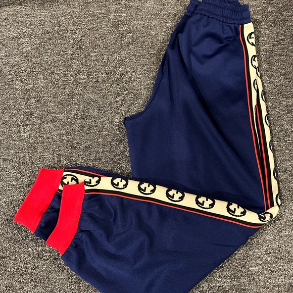 Gucci Blue & Red GG Cherry Patch Track Pant - Picture 5 of 10